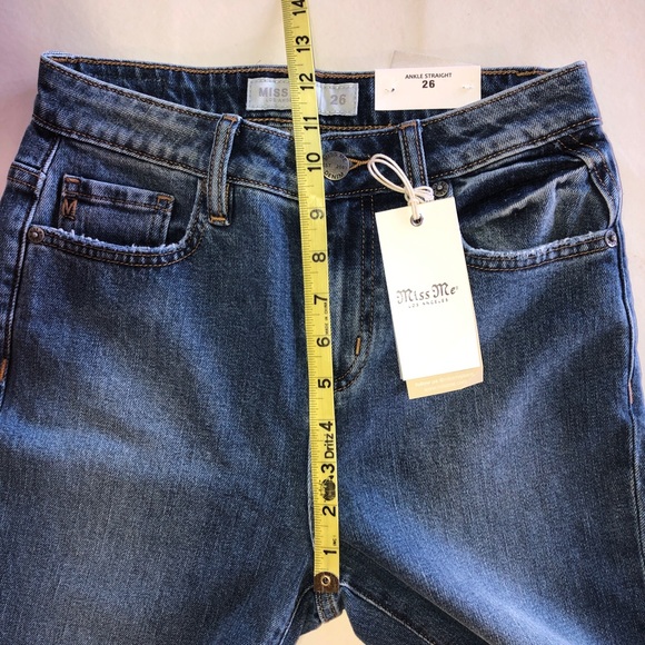 MISS ME 26x27 High Rise Ankle Straight Frayed Hem NWT - Picture 12 of 17